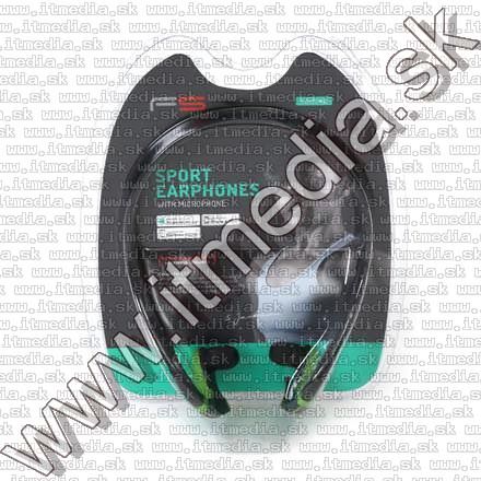 Image of Omega Freestyle Silicone Sport Headset FH1019 Black-Green (IT11290)